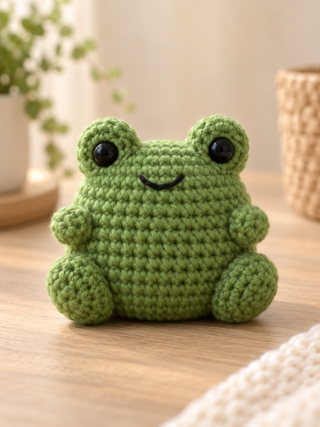 Finished no sew frog crochet pattern free one-piece amigurumi