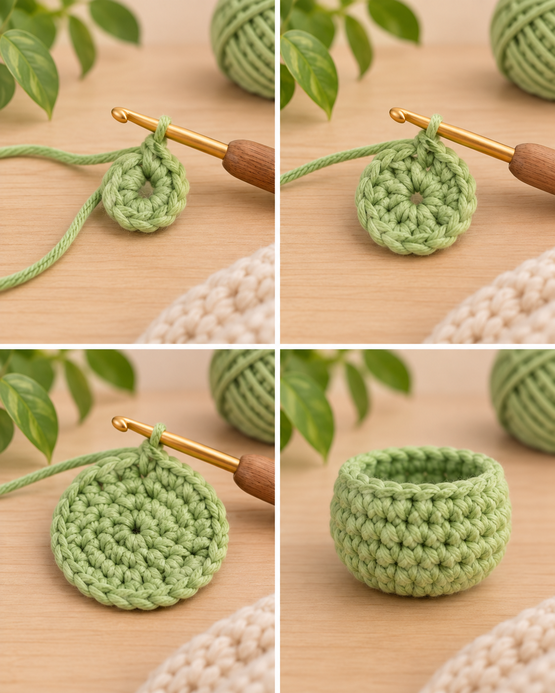 Crochet body base rounds for a no sew leggy frog