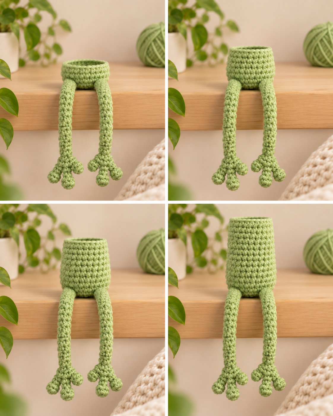 Lower body shaping for the leggy frog crochet pattern