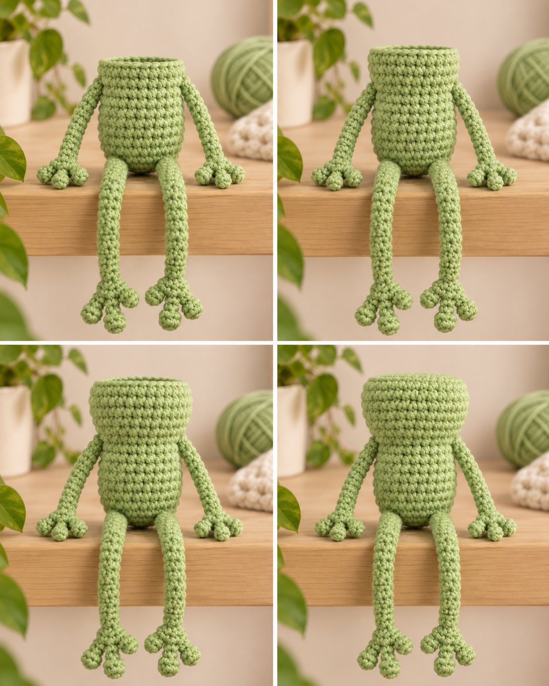 Upper body and head shaping for a no sew leggy frog